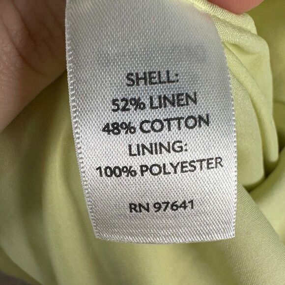 J. Jill Trench Jacket Green Womens Size Medium Linen Cotton Blend Lightweight - Picture 3 of 4